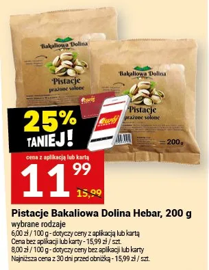 Pistacje Bakaliowa Dolina Hebar, 200g promocja w Twój Market
