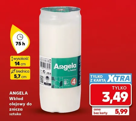 Wkład olejowy do znicza Angela by Bolsius promocja w Kaufland