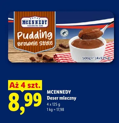 Deser mleczny McEnnedy Pudding Brownie style 4-pak promocja w Lidl