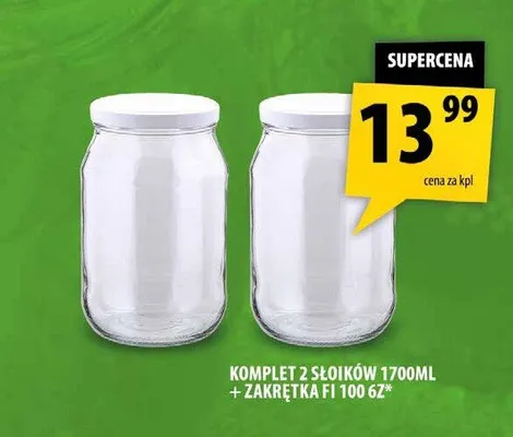 Komplet 2 słoików Galicja 1700 ml z zakrętkami fi 100 promocja w Arhelan