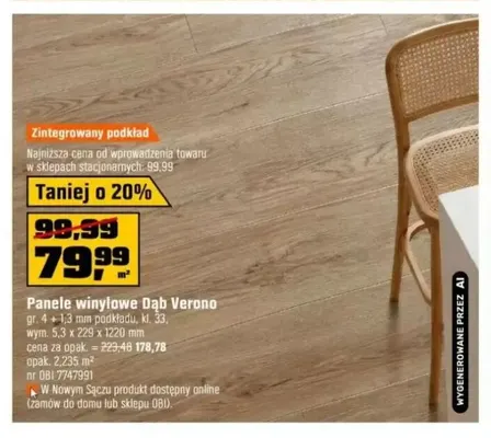 Panele winylowe Dąb Verono promocja w OBI