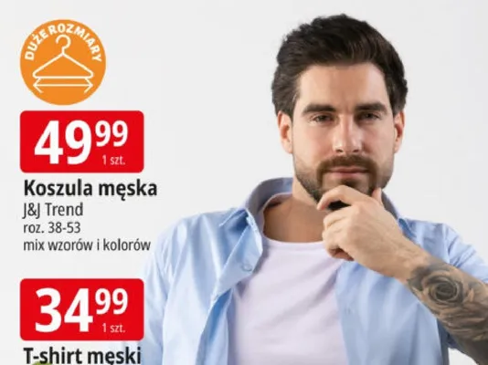 Koszula męska J&J Trend promocja w Leclerc