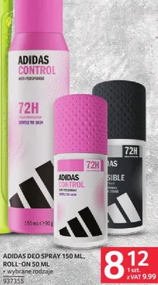 Dezodorant ADIDAS DEO SPRAY 150 ML, ROLL-ON 50 ML promocja w Selgros