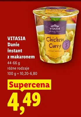 Danie instant z makaronem Vitasia Chicken Curry promocja w Lidl