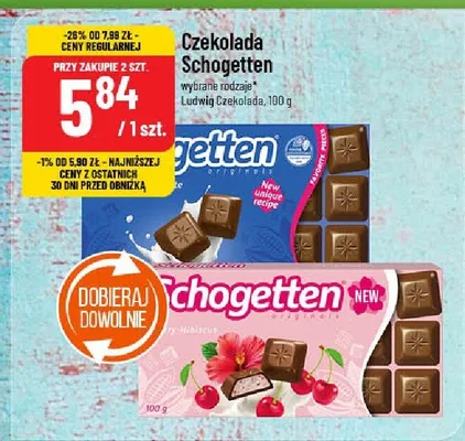 Czekolada Schogetten wybrane rodzaje Ludwig Czekolada promocja w POLOmarket