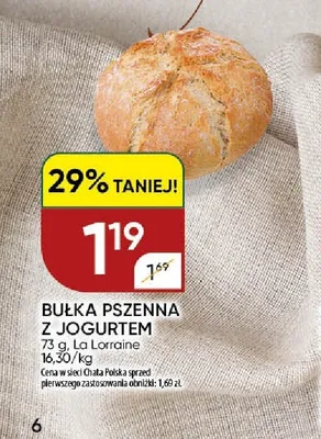 Bułka pszenna z jogurtem La Lorraine promocja w Chata Polska
