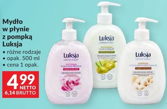 Mydło w płynie z pompką Luksja promocja w Makro