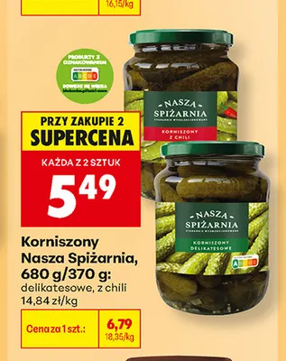 Korniszony z chili Nasza Spiżarnia promocja w Biedronka