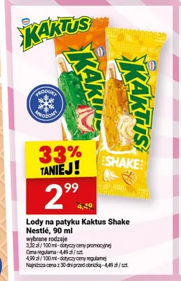 Lody na patyku Kaktus Shake Nestlé promocja w Twój Market