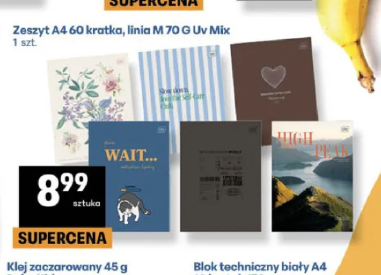 Zeszyt A4 60 kratka linia M 70 g UV Mix promocja w Delikatesy Centrum
