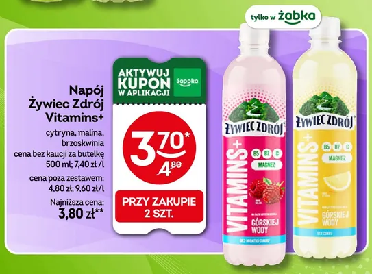 Napój Żywiec Zdrój Vitamins+ cytryna promocja w Żabka