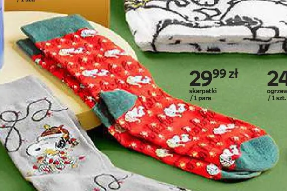 Skarpetki czerwone Snoopy Winter promocja w Empik