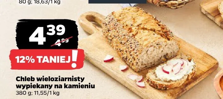 Chleb wieloziarnisty wypiekany na kamieniu Netto promocja w Netto