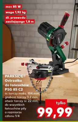 Ostrzałka do łańcuchów PSG 85 C2 śr. tarczy maks. 104 mm, grubość tarczy 3,2 mm, otwór tarczy śr. 22 mm, do wszystkich łańcuchów piły o rozmiarze członu 1/4 promocja w Kaufland