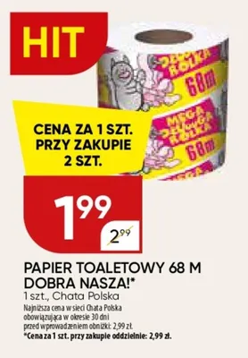 Papier toaletowy 68m Dobra Nasza! promocja w Chata Polska