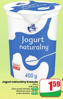 Jogurt naturalny Krasula promocja w Dino