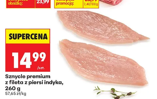 Sznycle premium z fileta z piersi indyka promocja w Biedronka