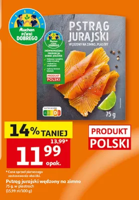 Pstrąg jurajski wędzony na zimno w plastrach promocja w Auchan