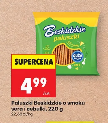 Paluszki Beskidzkie o smaku sera i cebulki promocja w Biedronka