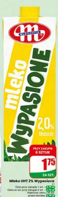 Mleko UHT 2% Wypasione Mlekovita promocja w Dino