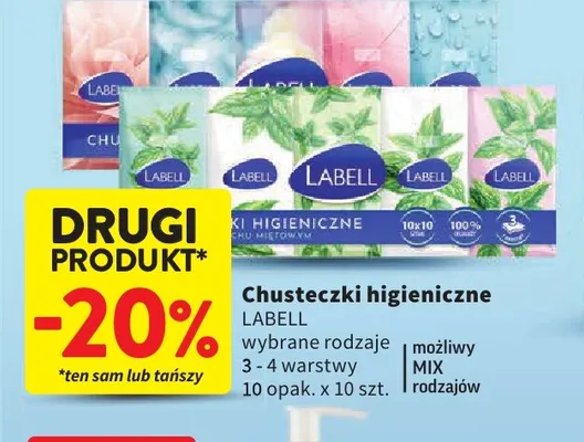 Chusteczki higieniczne Labell 10-pak promocja w Intermarche