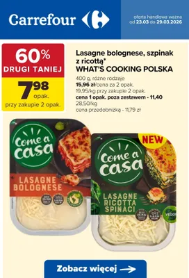Szpinak z ricottą promocja w Carrefour
