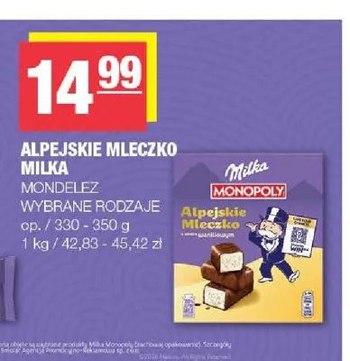 Alpejskie Mleczko Milka Mondelez promocja w SPAR
