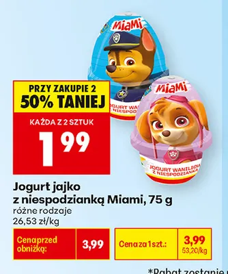 Jogurt jajko z niespodzianką Miami promocja w Biedronka