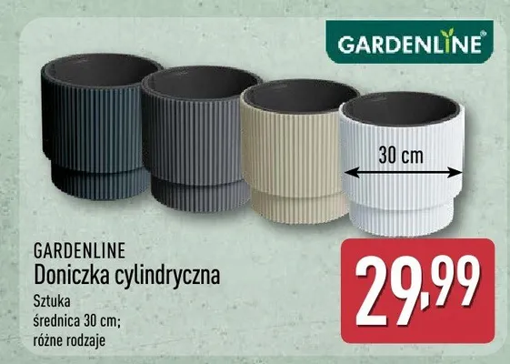 Doniczka cylindryczna Gardenline średnica 30cm promocja w Aldi