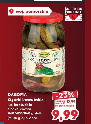 Ogórki kaszubskie słodko-kwaśne Dagoma promocja w Kaufland
