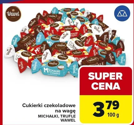 Cukierki czekoladowe na wagę Michałki, Trufle, Wawel promocja w Carrefour Market
