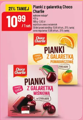 Pianki z galaretką wiśniową Choco Charlie promocja w POLOmarket