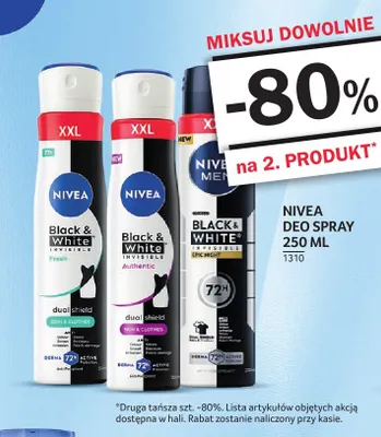 Dezodorant w sprayu Men Black & White Invisible Epic Night Nivea promocja w Selgros