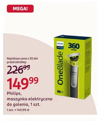 Maszynka elektryczna do golenia Philips promocja w Rossmann