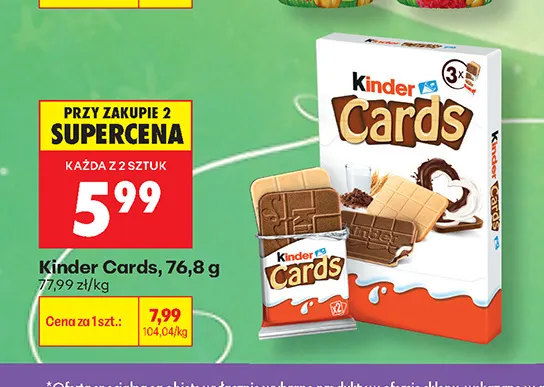 Wafle Kinder Cards promocja w Biedronka