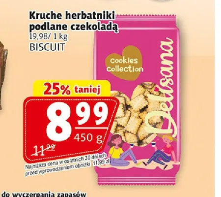Kruche herbatniki podlane czekoladą Delisana promocja w Prim Market