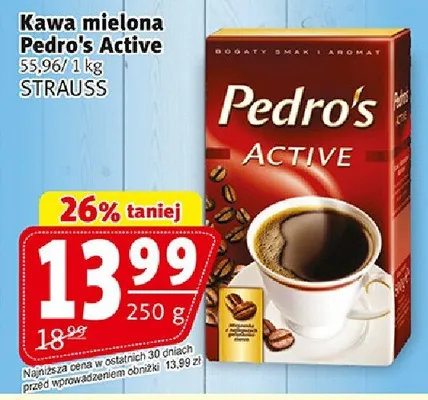 Kawa mielona Pedro's Active promocja w Prim Market