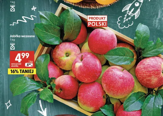 Jabłka wczesne polskie promocja w Delikatesy Centrum