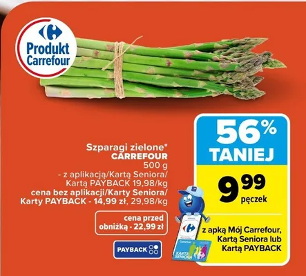 Szparagi zielone Carrefour promocja w Carrefour Market