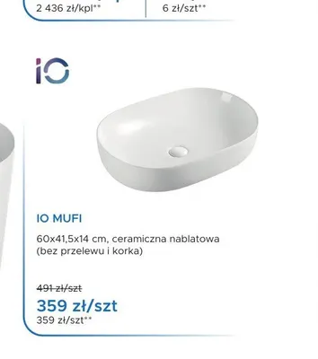 Umywalka nablatowa IO MUFI promocja w Blu Salony Łazienek