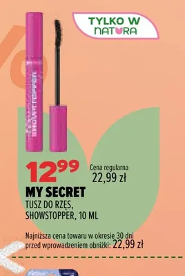 Tusz do rzęs Showstopper My Secret promocja w Drogerie Natura