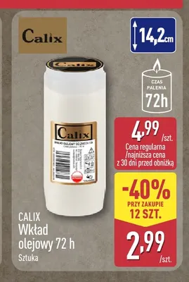 Wkład olejowy 72h Calix promocja w Aldi