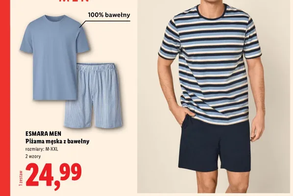 Piżama męska z bawełny Esmara Men M-XXL promocja w Lidl