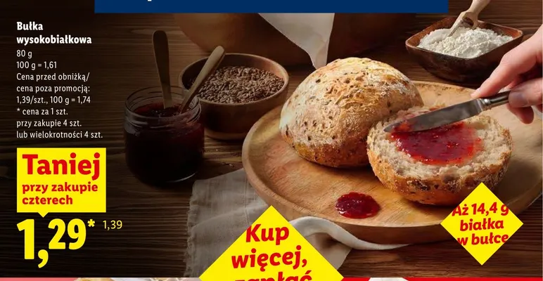 Bułka wysokobiałkowa promocja w Lidl