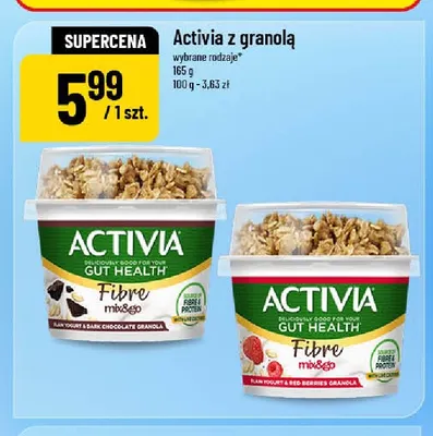 Jogurt Activia z granolą z czerwonymi owocami promocja w POLOmarket