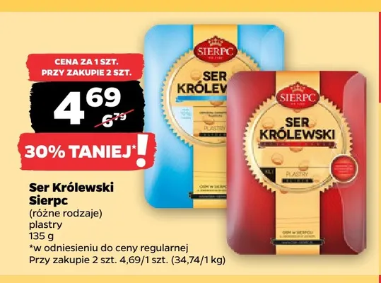 Ser Królewski w plastrach Sierpc promocja w Netto