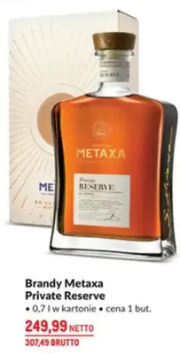 Brandy Metaxa Private Reserve promocja w Makro