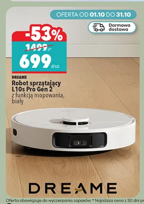 Robot sprzątający L10s Pro Gen 2 z funkcją mopowania biały Dreame promocja w Biedronka