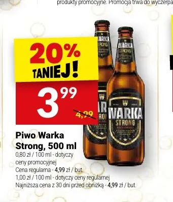Piwo Warka Strong promocja w Twój Market