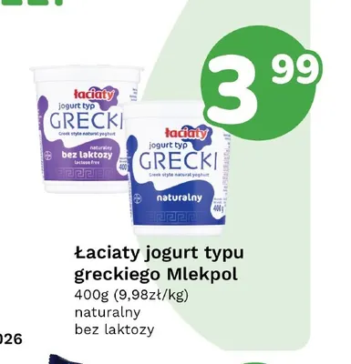 Łaciaty jogurt typu greckiego naturalny Łaciate promocja w Limonka